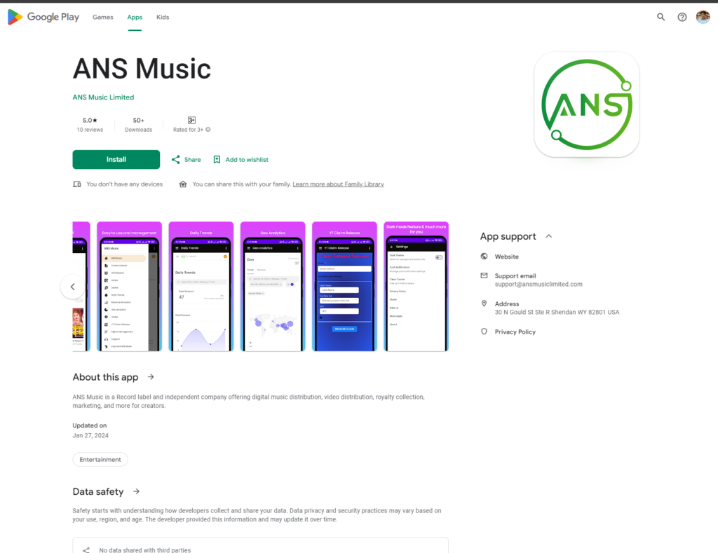 ans music android app